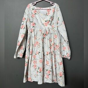 Zara Girls Floral Linen Dress